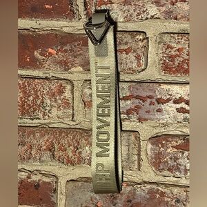 Lululemon Never Lost Keychain Olive Green Logo Strap